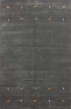 Tappeto Gabbeh tribale grigio