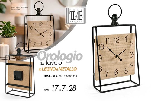 Orologio tavolo legno - , metallo