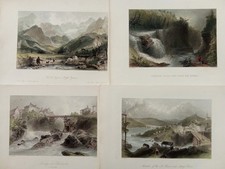 Lotto 4 Paesaggi di Montagna Incisioni Vari autori Metà 800