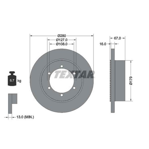 Textar dischi freno - textar, 2x