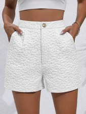 Short Donna Bianco Jacquard