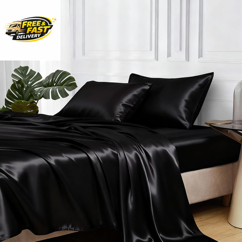 Satin bed sheets - bed, sheets,