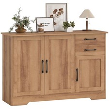 HOMCOM Mobile Cucina con 2 Cassetti e 2 Armadietti con Ripiani Regolabili Rovere