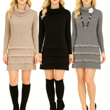 Abito Corto Donna Misto Lana