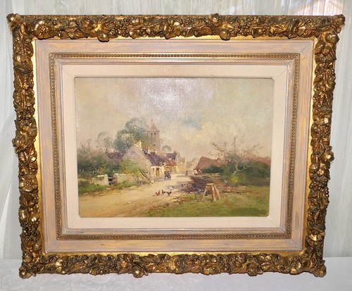 Dipinto olio 1890 francese - , e