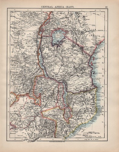 1902 map africa centrale est - map,