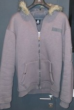 MATIX GIACCA GRIGIO FELPA PELLICCIA ZIP CAPPUCCIO skateboard street wear