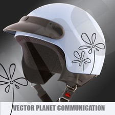 4 adesivi margherite fiori casco auto moto flowers for car in vinile colorato