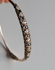 BRACCIALE ANTICO IN ORO CON 8 DIAMANTI E 7 ZAFFIRI