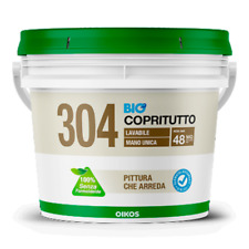Oikos Bianco 304 pittura supercoprente per interni 12 lt colore bianco bio
