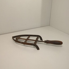 Antico porta poggia ferro da stiro in ferro e legno - Vintage