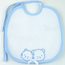 Bavaglino ricamo azzurro - bavaglino, con