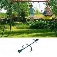 ALTALENA IN ACCIAIO 4 POSTI + BILANCINA BILICO DONDOLO GIOCO BIMBI- GIARDINO ITA