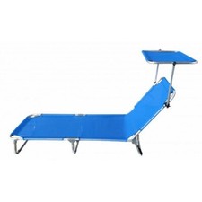 LETTINO LIDO AZZURRA CON MANICI ALLUMINIO TEXILENE MSOGARI