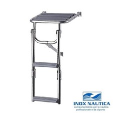 PLANCETTA DI POPPA mm 320x295 CON SCALETTA A 2 GRADINI IN ACCIAIO INOX 316
