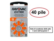 40 pile batterie  RAYOVAC Extra  13 per apparecchi acustici