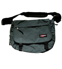 Borsa a tracolla EASTPAK vintage primi anni 2000, verde scuro / grigio, borsone