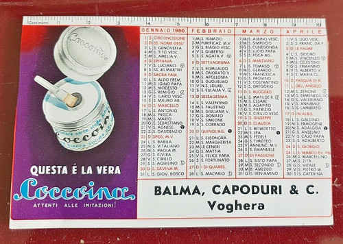 Calendarietto plastificato - calendarietto,