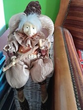 bambola meccanica a carica manuale - elfo giullare carillon -