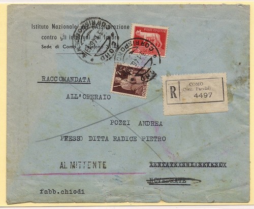 1946 raccomandata da - raccomandata,