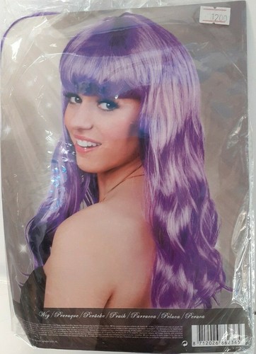 Parrucca donna viola lunga - ,