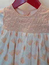 VESTITINO BIMBA MARK&SPENCER 9/12 MESI COTONE RICAMI E PUNTO SMOCK