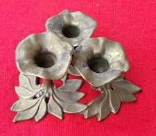 VINTAGE - Porta candele floreale in ottone  - ANTICHITA'