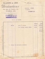 FACTURE  1933 SALAISON EN GROS