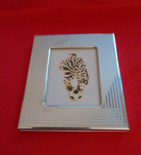 QUADRO JUVENTUS ZEBRA ARGENTO SILVER cm 9 x 7 NUOVO