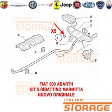 FIAT 500 ABARTH KIT 5 RIBATTINO MARMITTA NUOVO ORIGINALE 46547223