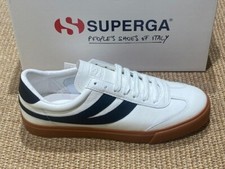 SUPERGA pelle bianca + nero N.41