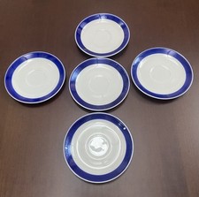 Shirnding Bavaria 5 piattini caffè vintage anni 70 bianco e blu