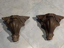  2 PIEDI ANTICHI IN LEGNO PER