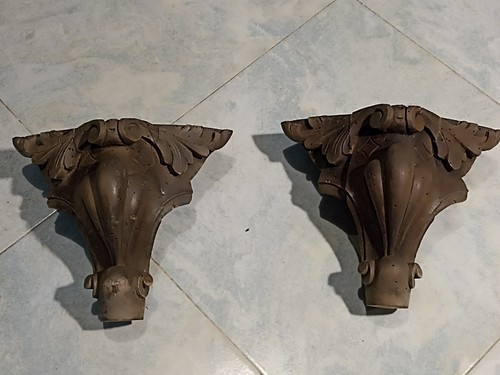 Coppia piedi antichi legno - piedi,