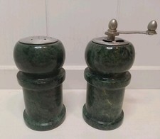 Shaker sale e macina pepe vintage in marmo lucido verde verificato 4"