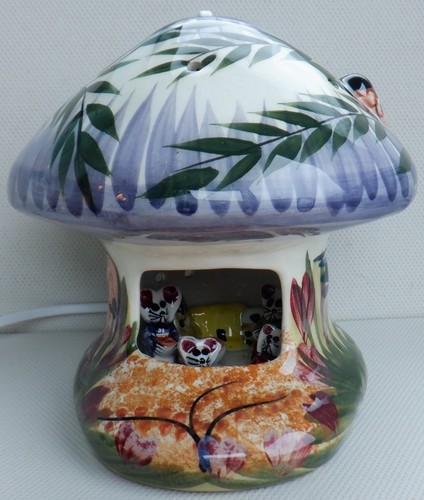 Vintage ceramic toadstool lamp - toadstool,