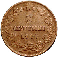Italia centesimi 1900 r - 2,