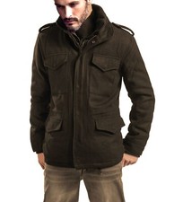 BRANDIT M65 Voyager, giaccone imbottito in panno lana peacoat ULTIMI TG. SMALL