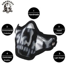 Maschera tattica in acciaio mezza maschera viso softair protezione testa colpo maschera paintball