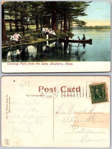 Cartolina chauncey park lake - cartolina,