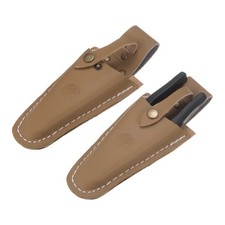 Confezione 2 Guaine Potatore Giardino, Guaina Cesoie Potatura Pelle [Marrone Giallastro]