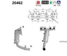 AS 20462 Catalizzatore per CHRYSLER,FIAT,FORD,LANCIA
