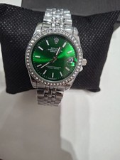 orologio donna quadrante verde con strass nuovo