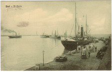8-PUGLIA-Bari-Il Porto-Nave-carri trasporto merci e portuali-v.1916 x Catanzaroi