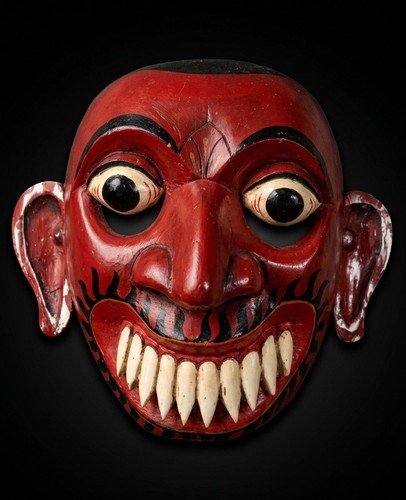 Maschera legno demone - legno,