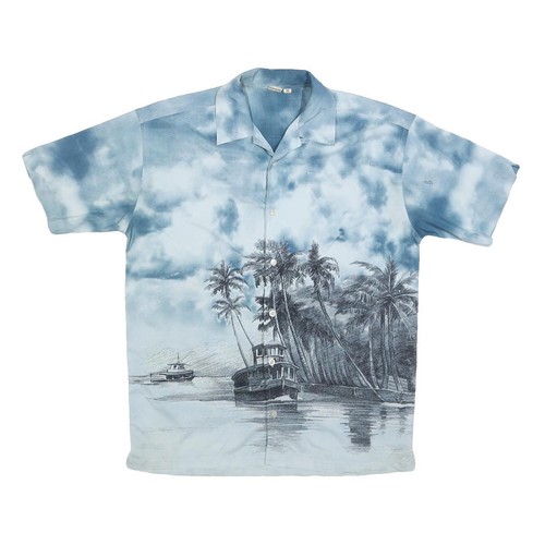 Camicia stampa barca tropicale - camicia,