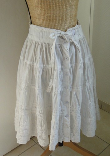 Gonna cotone leggero bianco - gonna,