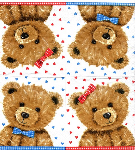 Serviettes papier ours - serviettes,
