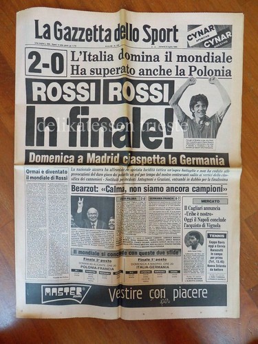 Gazzetta sport calcio - gazzetta, 1982