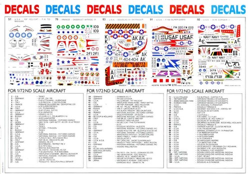 Fogli decals esci scegli - 1/72,